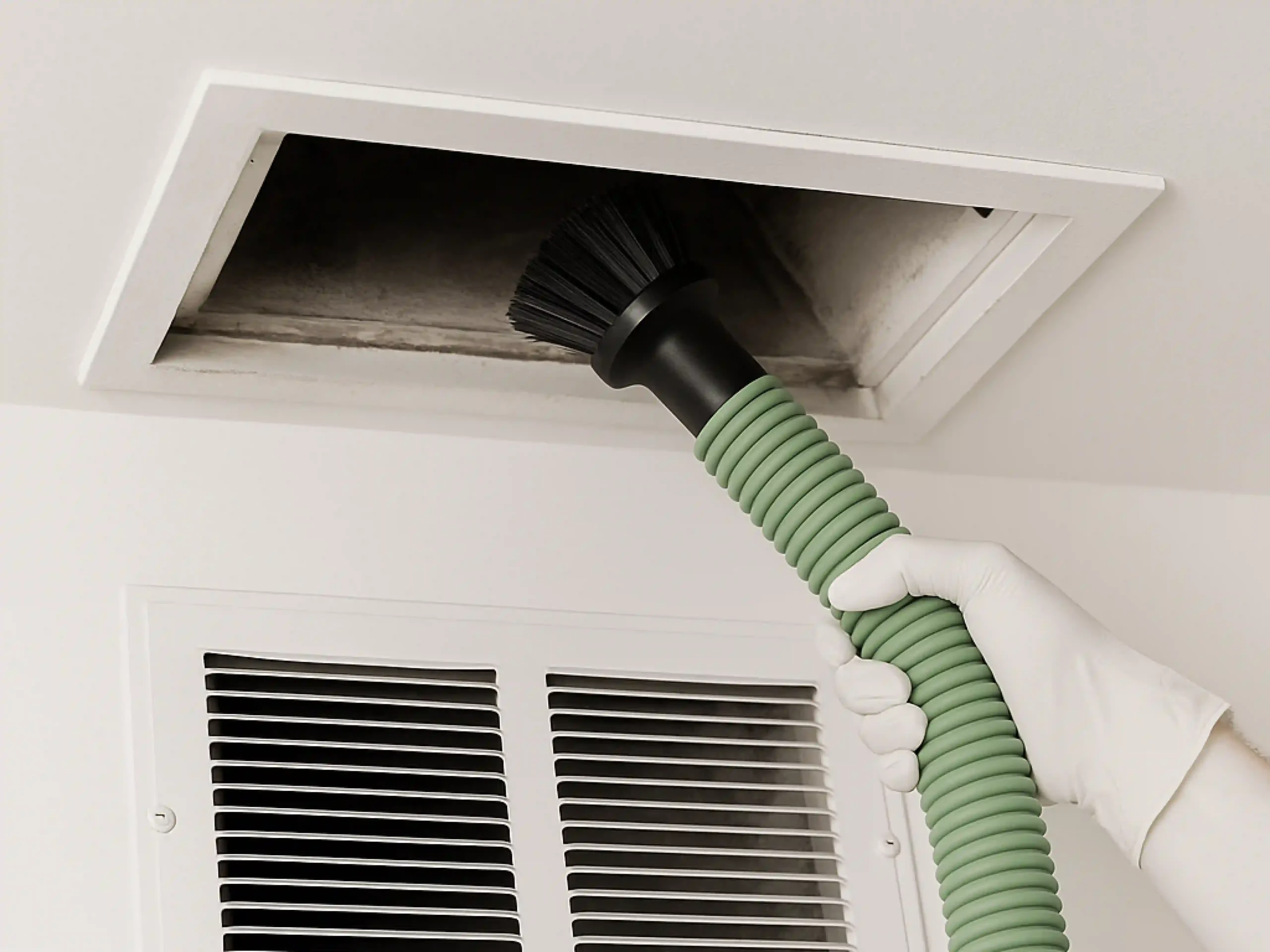 Step-by-step air duct cleaning process in Tarrant County, TX including inspection, cleaning, and sanitizing to remove dust, debris, and bacteria for improved indoor air quality and HVAC performance.